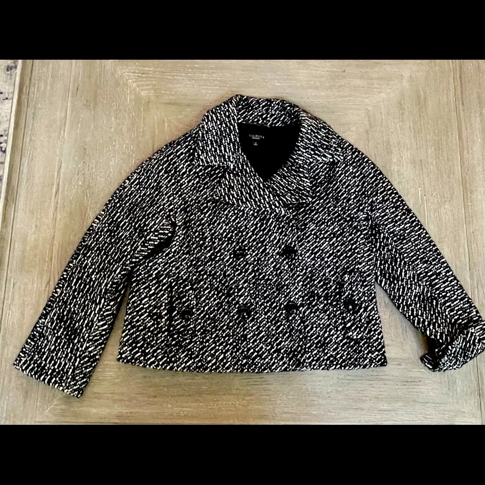 Talbots black and white jacket size 8